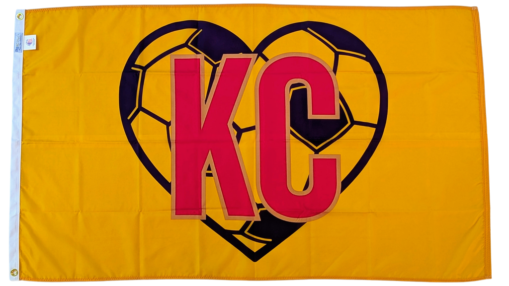Ecuador KC Soccer Heart Flag