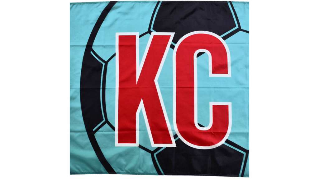 Teal KC Soccer Flag — Premium Nylon KC Flag