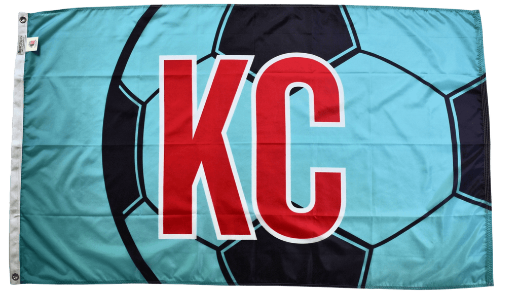 Teal KC Soccer Flag — Premium Nylon KC Flag