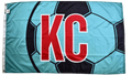 Teal KC Soccer Flag — Premium Nylon KC Flag