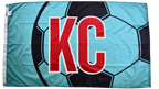 Teal KC Soccer Flag — Premium Nylon KC Flag