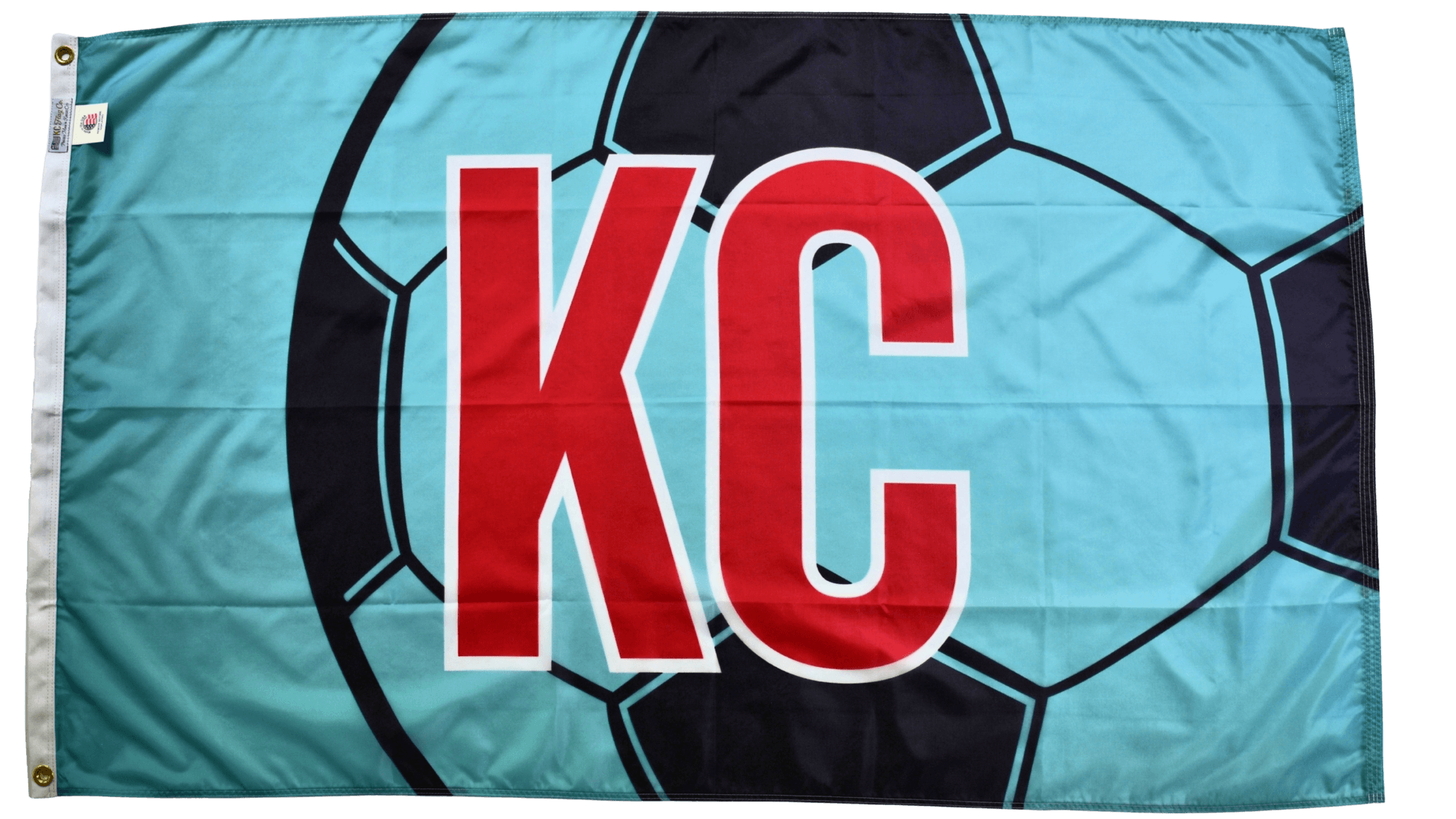 Teal KC Soccer Flag — Premium Nylon KC Flag