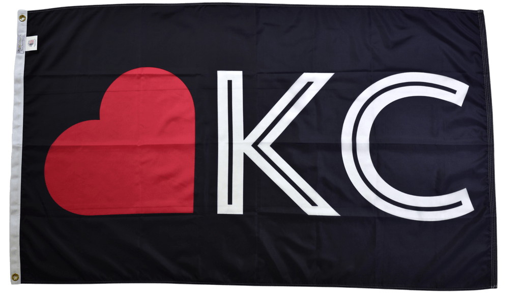 Black KC Love Flag — Premium Nylon KC Flag