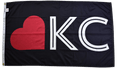 Black KC Love Flag — Premium Nylon KC Flag