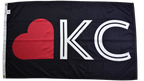 Black KC Love Flag — Premium Nylon KC Flag