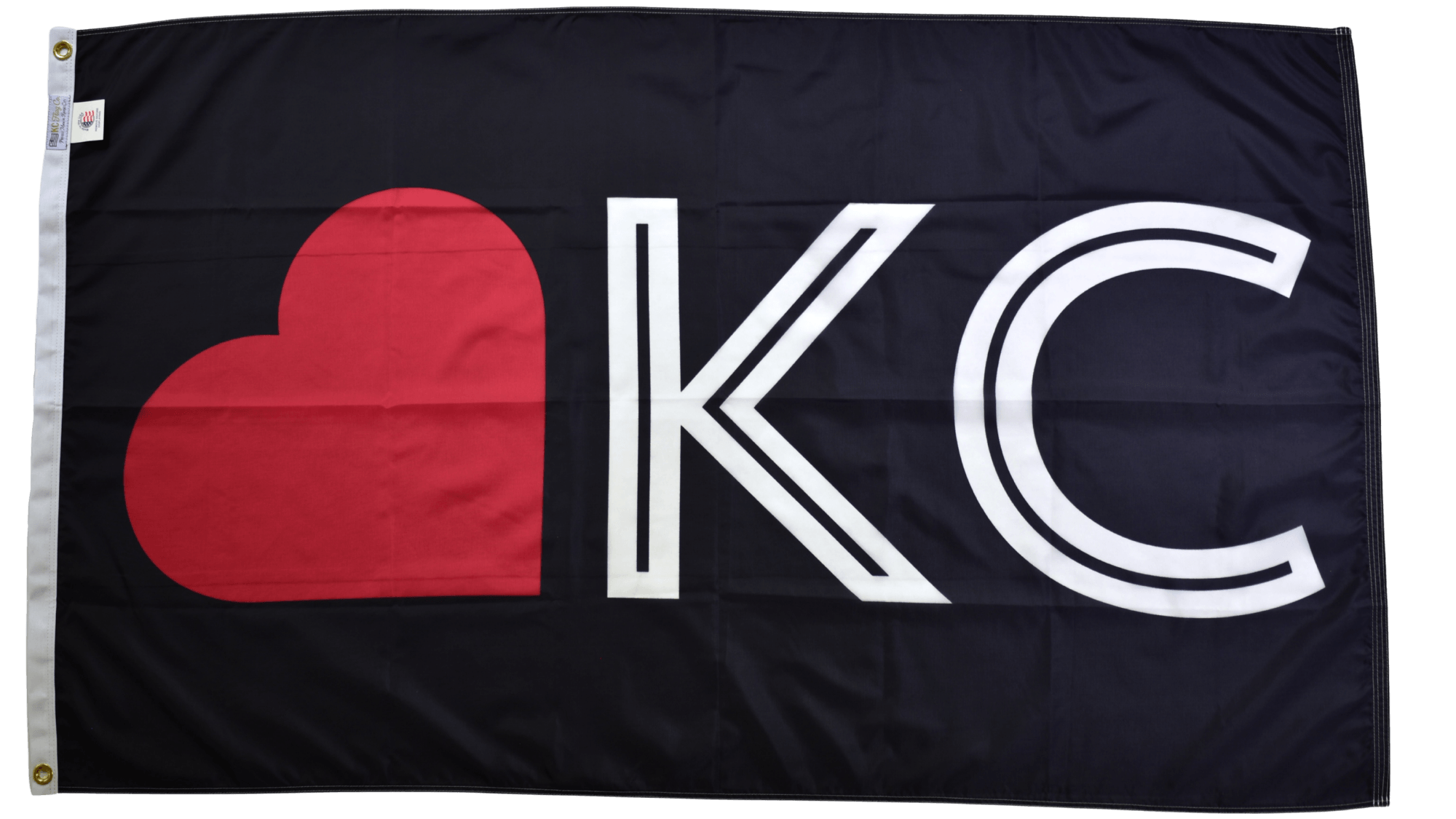 Black KC Love Flag — Premium Nylon KC Flag