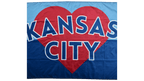 Blue Kansas City Heart Flag — Premium Nylon KC Flag