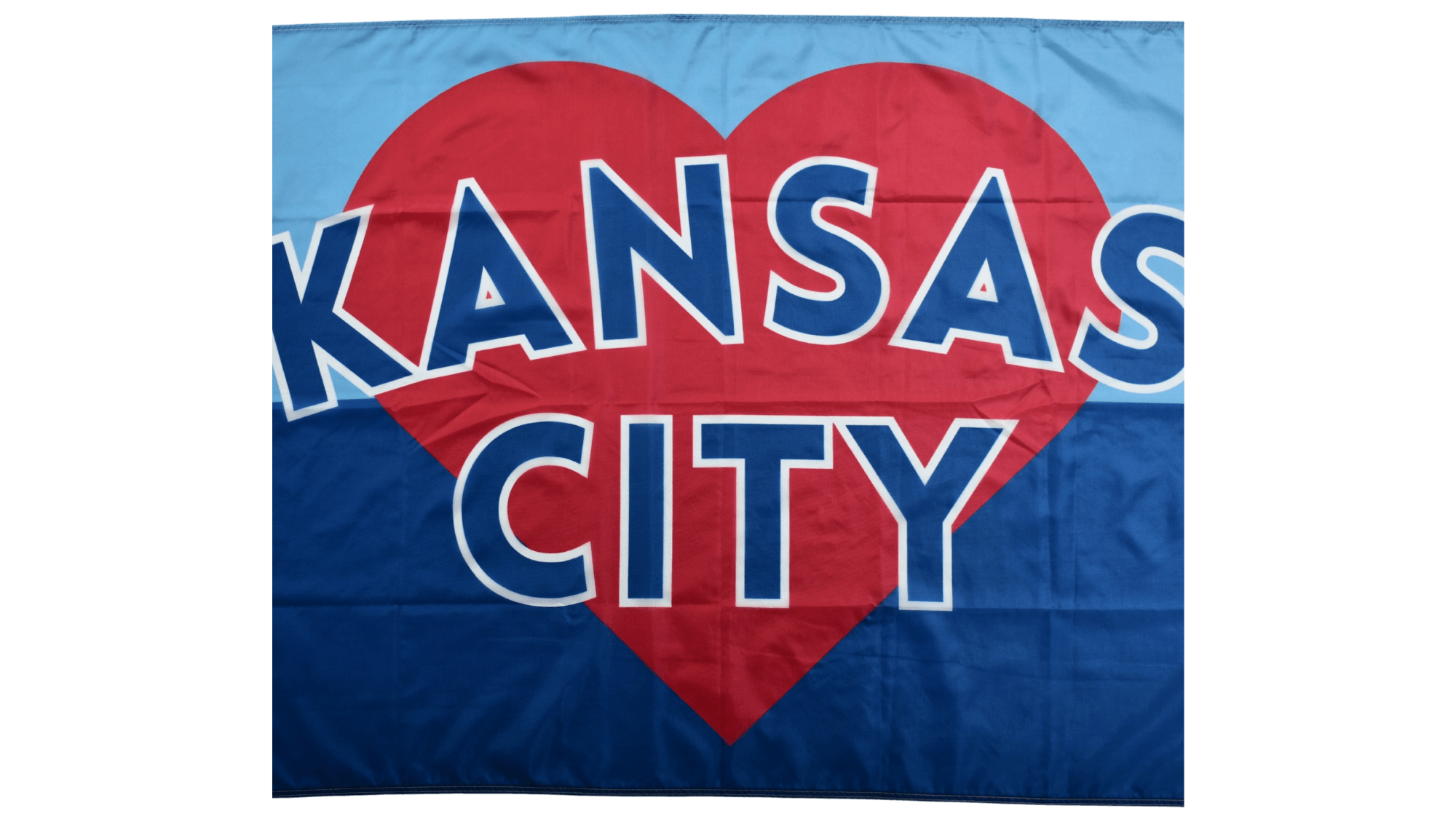 Blue Kansas City Heart Flag — Premium Nylon KC Flag