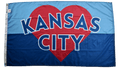 Blue Kansas City Heart Flag — Premium Nylon KC Flag