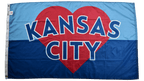 Blue Kansas City Heart Flag — Premium Nylon KC Flag