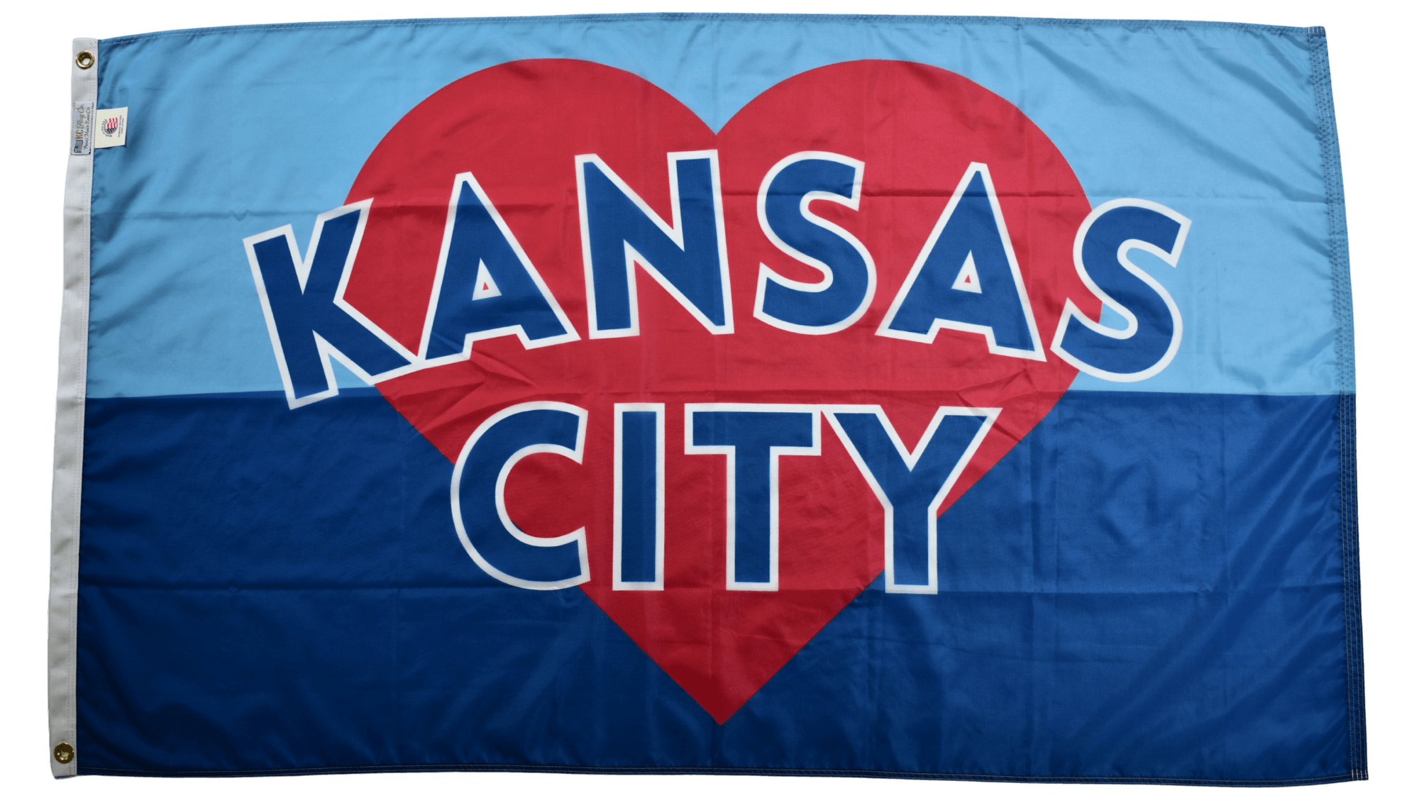 Blue Kansas City Heart Flag — Premium Nylon KC Flag