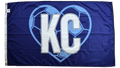 Blue KC Soccer Heart Flag — Premium Nylon KC Flag