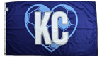 Blue KC Soccer Heart Flag — Premium Nylon KC Flag