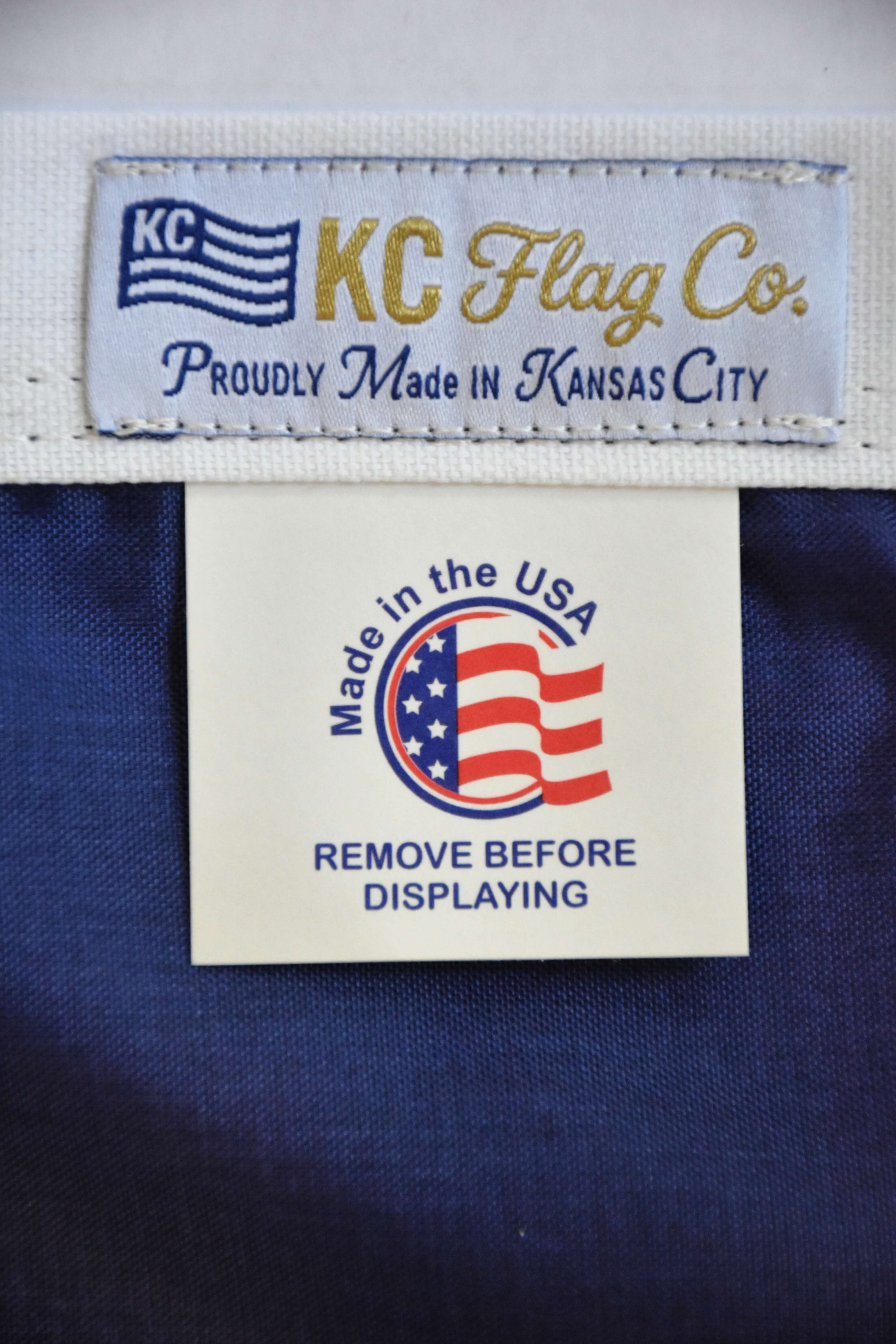 Blue KC Soccer Heart Flag — Premium Nylon KC Flag