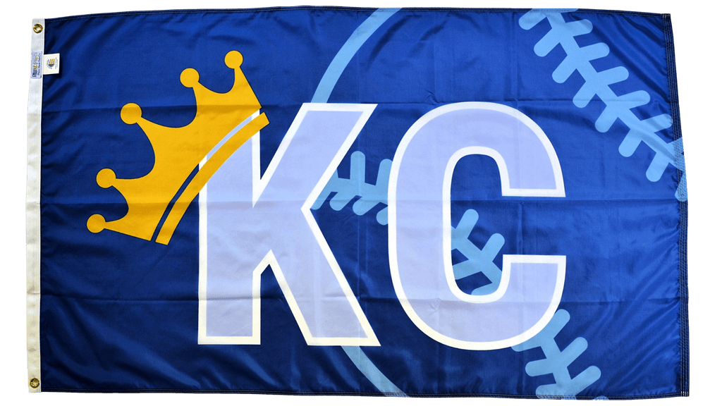 KC Crown Baseball Flag — Premium Nylon KC Flag