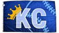 KC Crown Baseball Flag — Premium Nylon KC Flag