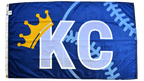 KC Crown Baseball Flag — Premium Nylon KC Flag