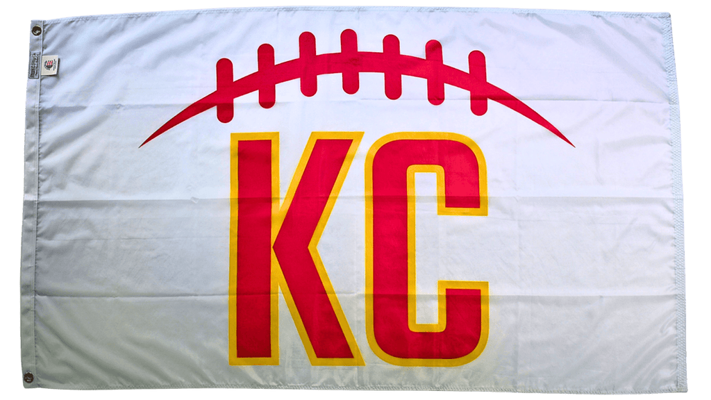 KC Football Laces Flag — Premium Nylon KC Flag