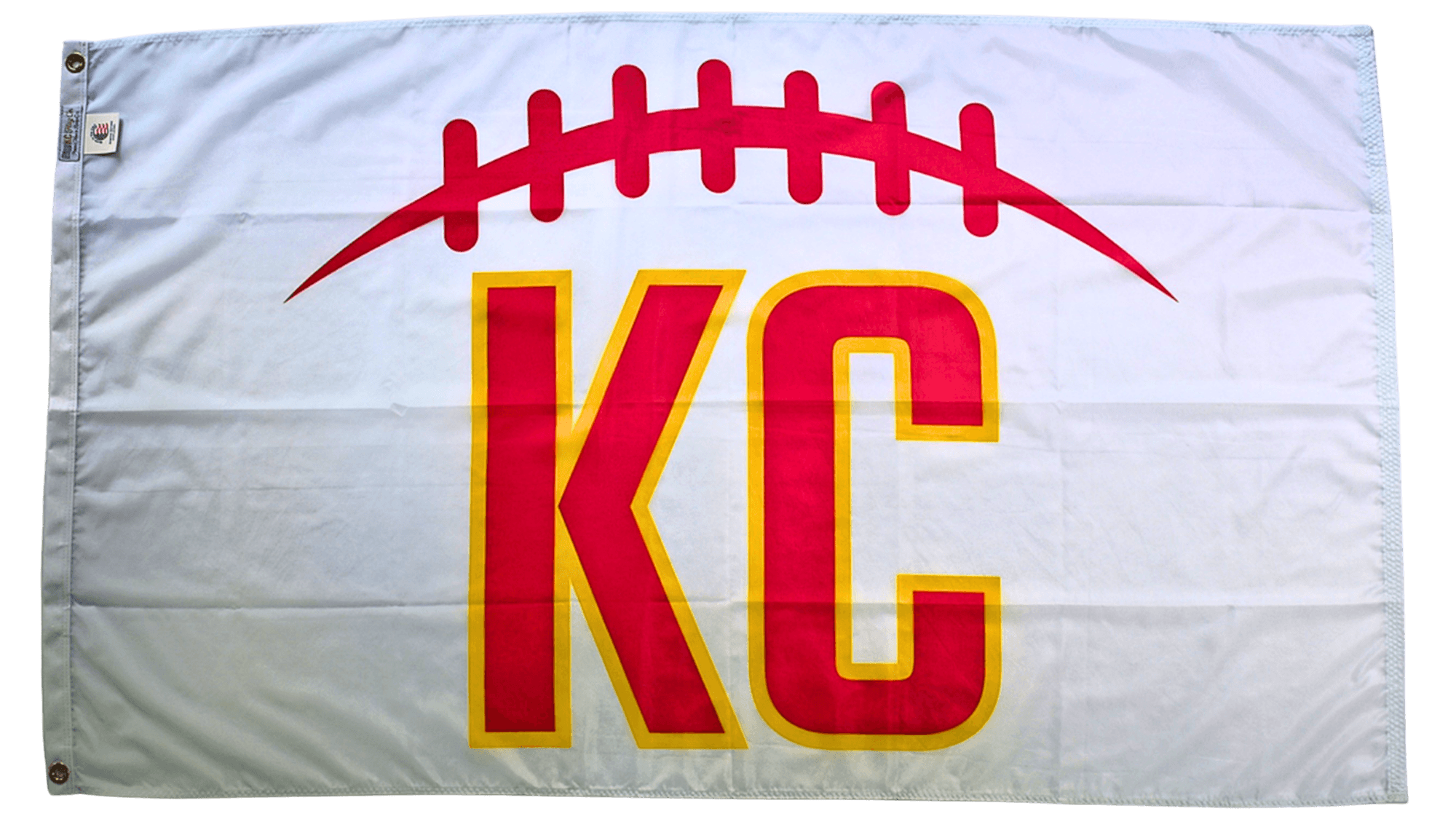 KC Football Laces Flag — Premium Nylon KC Flag