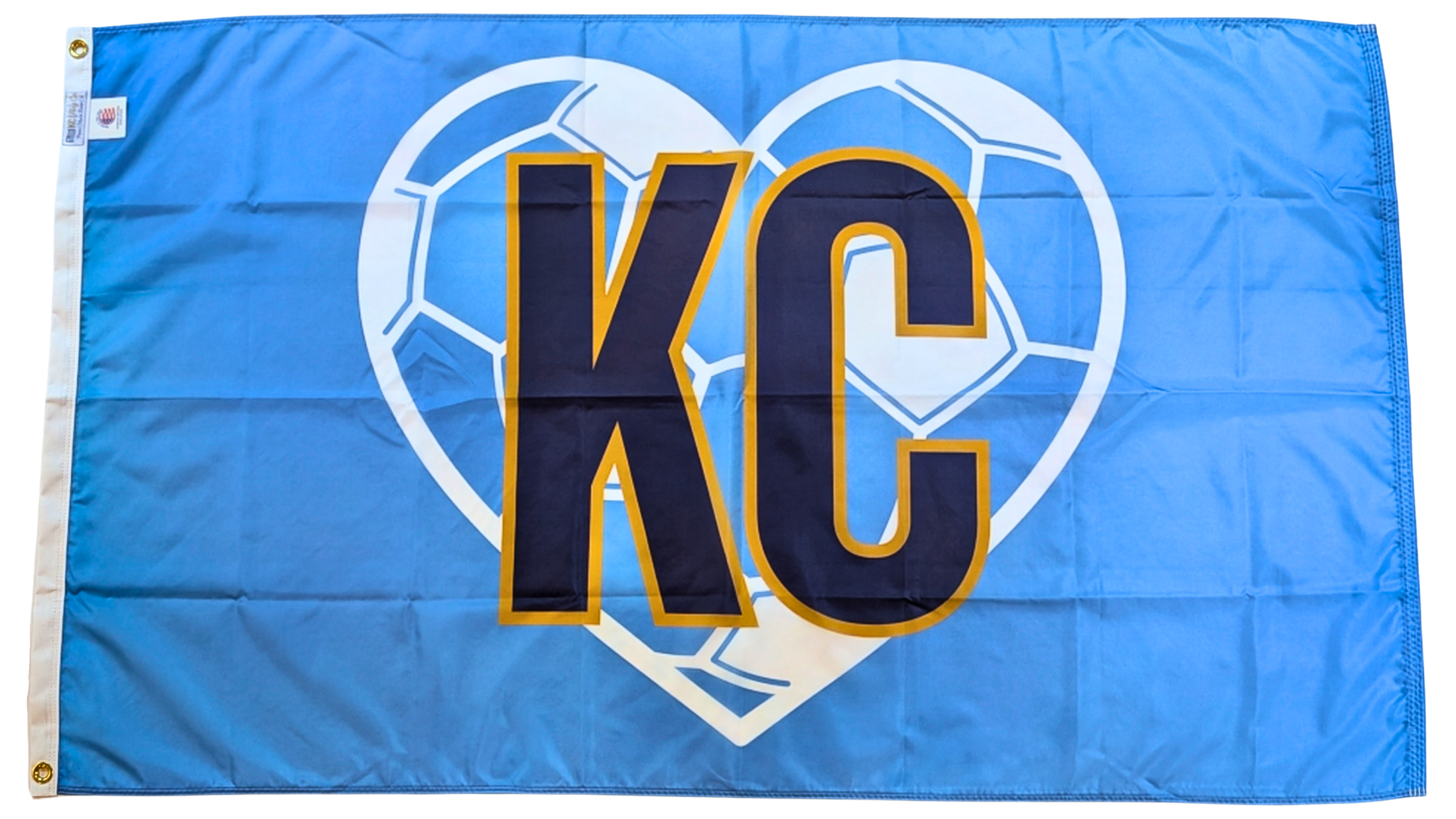 Argentina KC Soccer Heart Flag