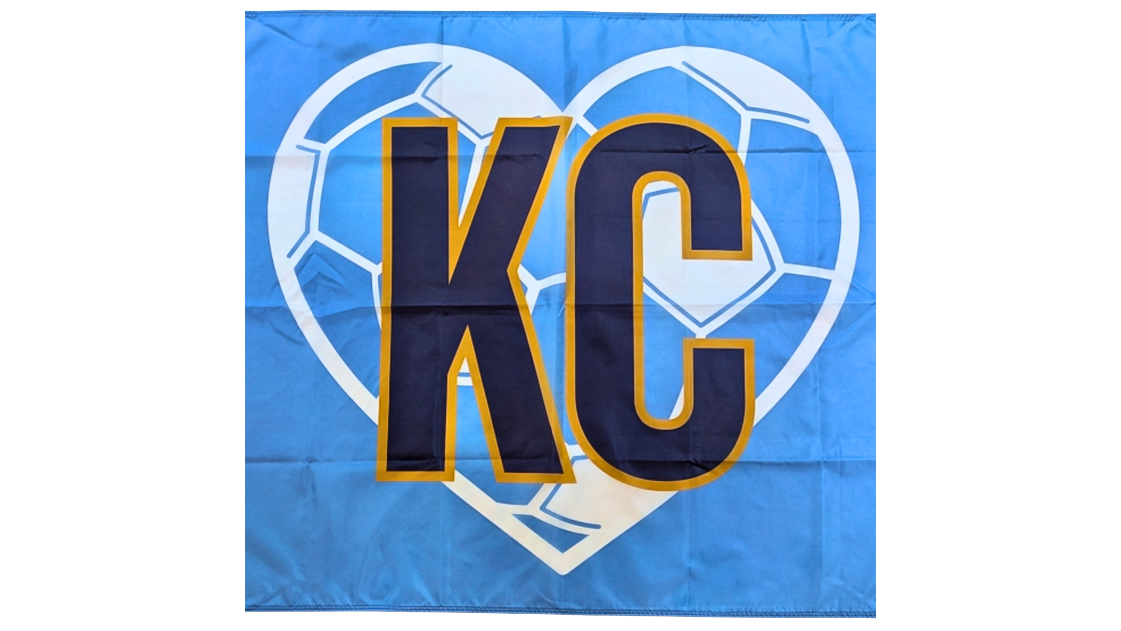 Argentina KC Soccer Heart Flag