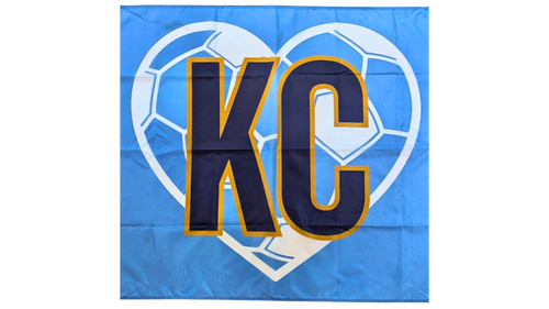 Argentina KC Soccer Heart Flag