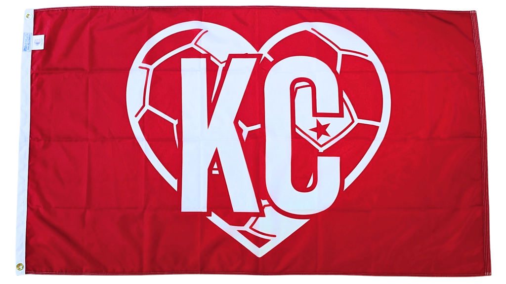 Tunisia KC Soccer Heart Flag