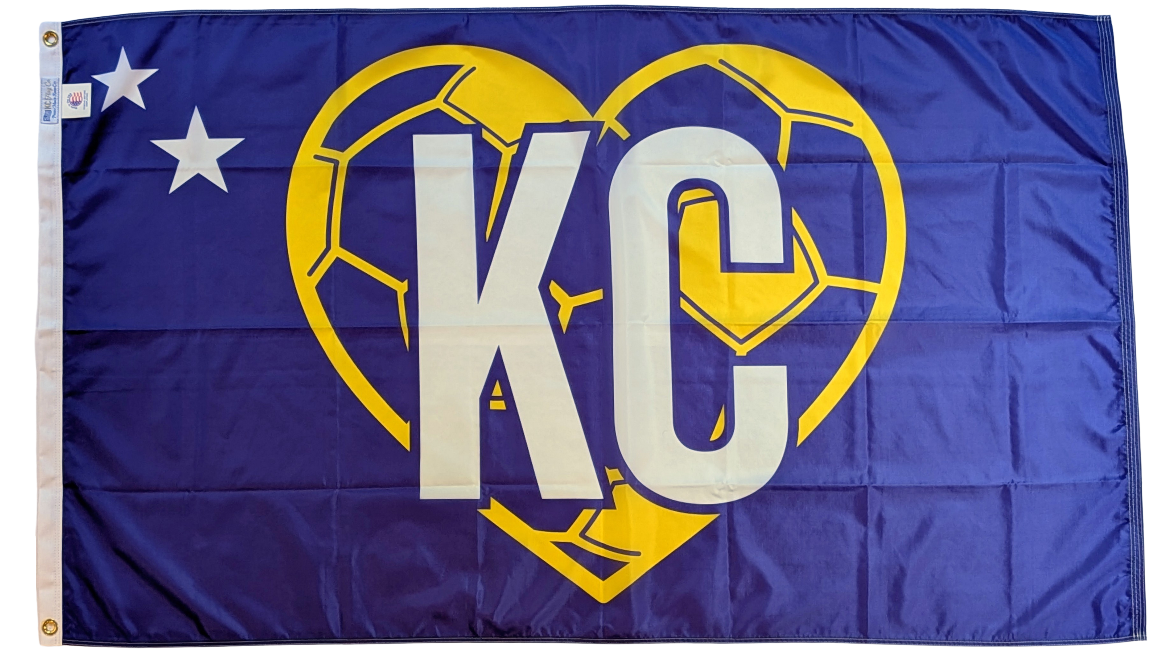 Curacao KC Soccer Heart Flag