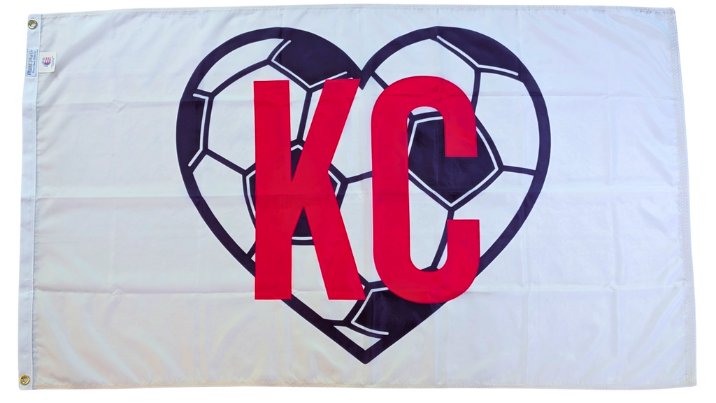 England KC Soccer Heart Flag