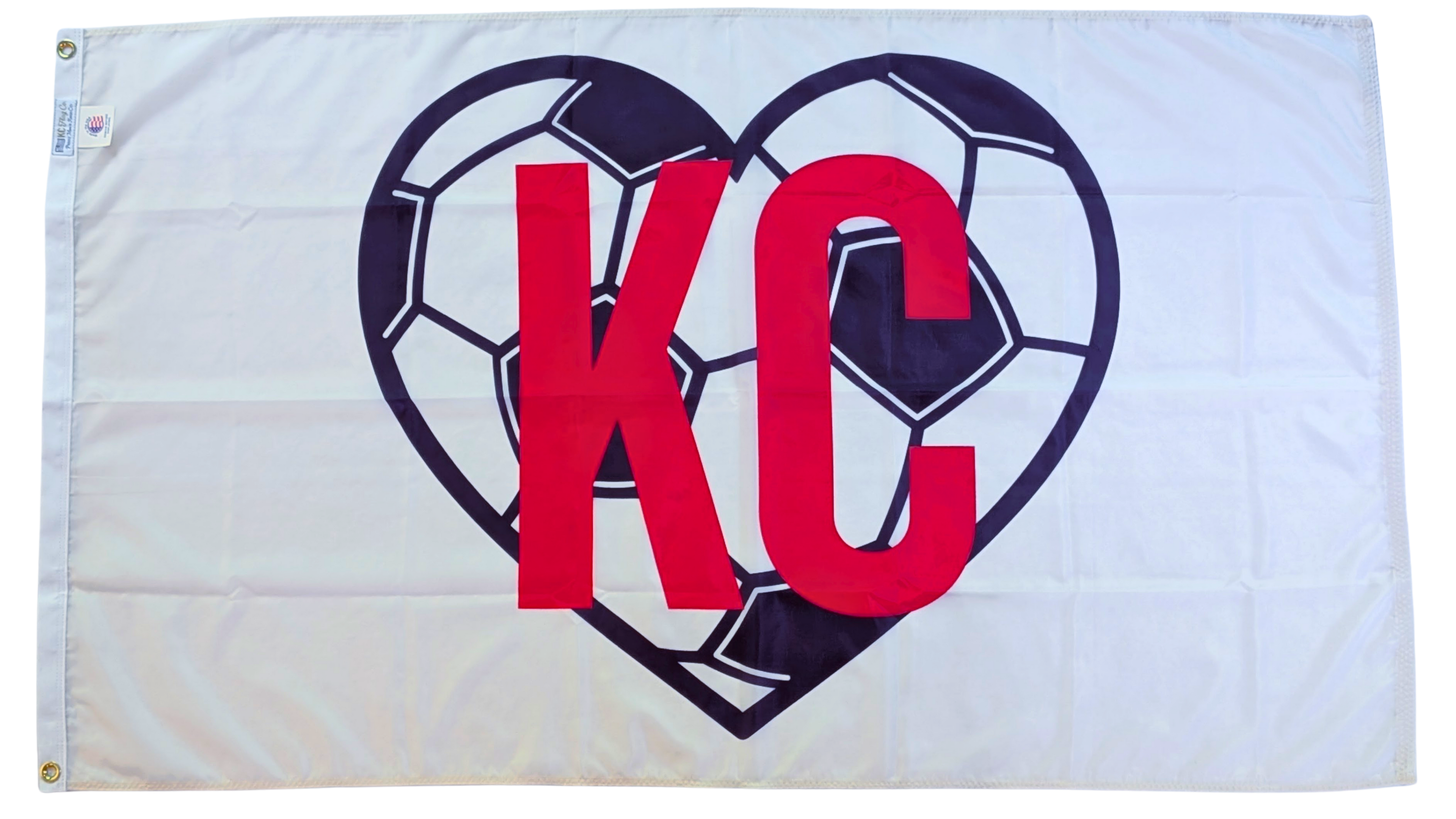 England KC Soccer Heart Flag