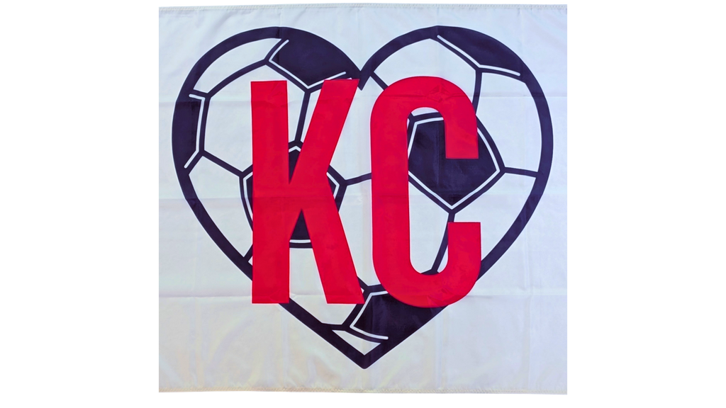 England KC Soccer Heart Flag