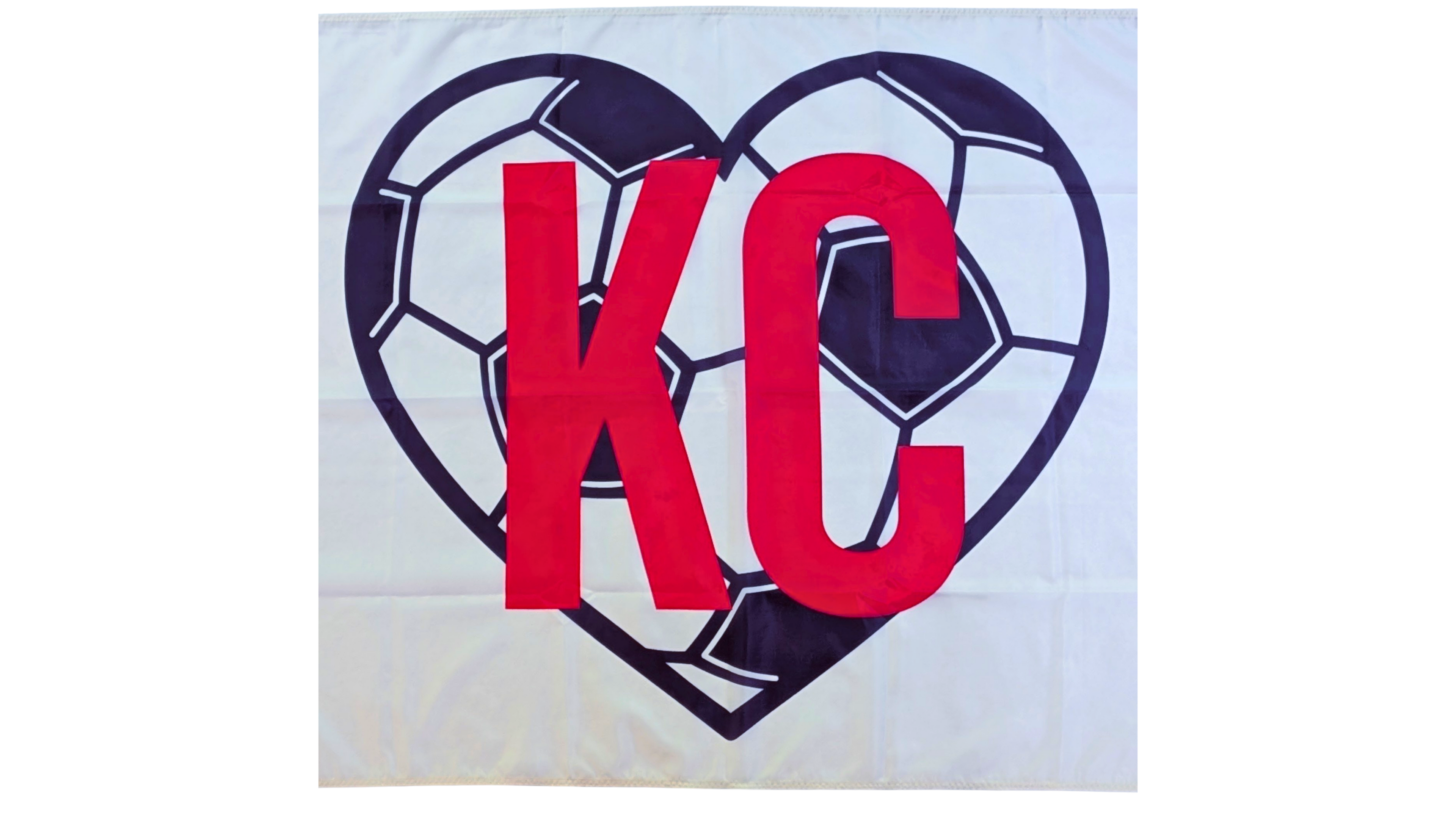 England KC Soccer Heart Flag