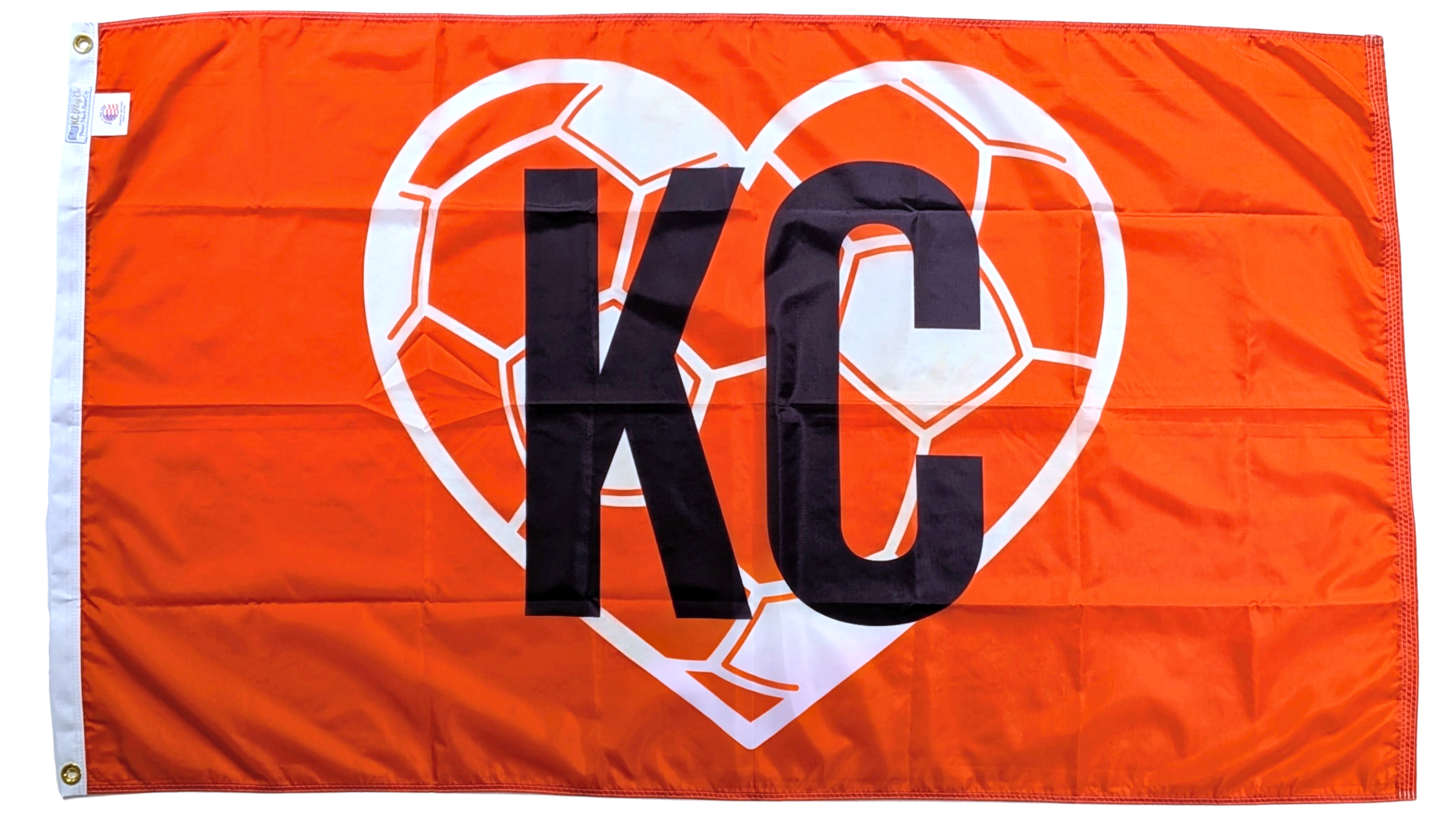 Netherlands KC Soccer Heart Flag