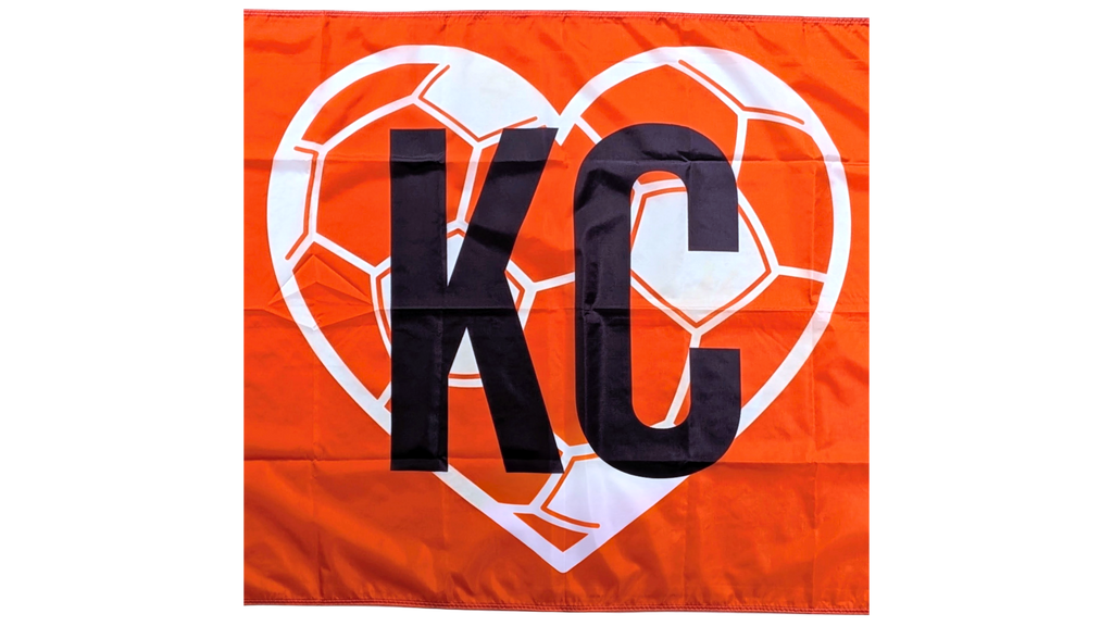 Netherlands KC Soccer Heart Flag