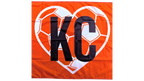 Netherlands KC Soccer Heart Flag