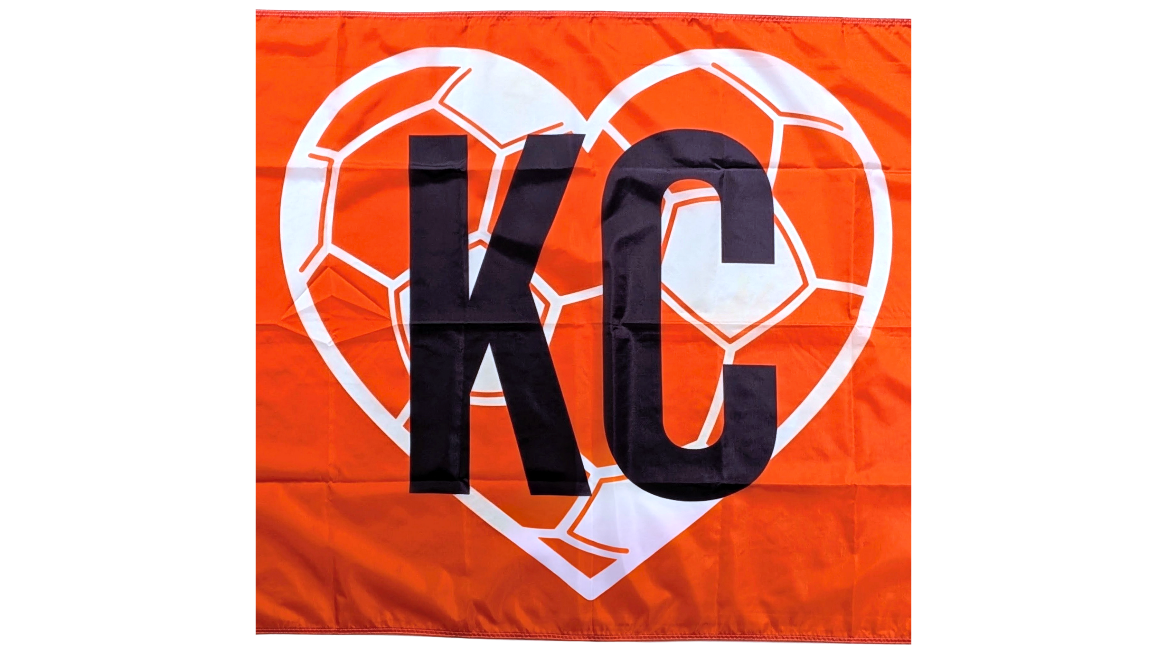 Netherlands KC Soccer Heart Flag