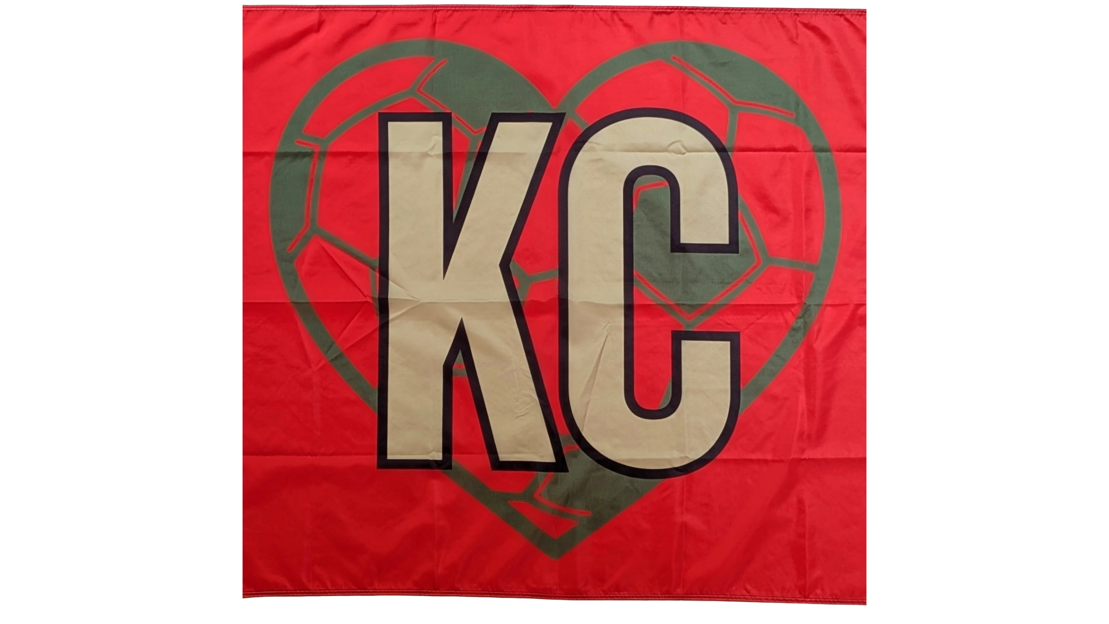 Portugal KC Soccer Heart Flag