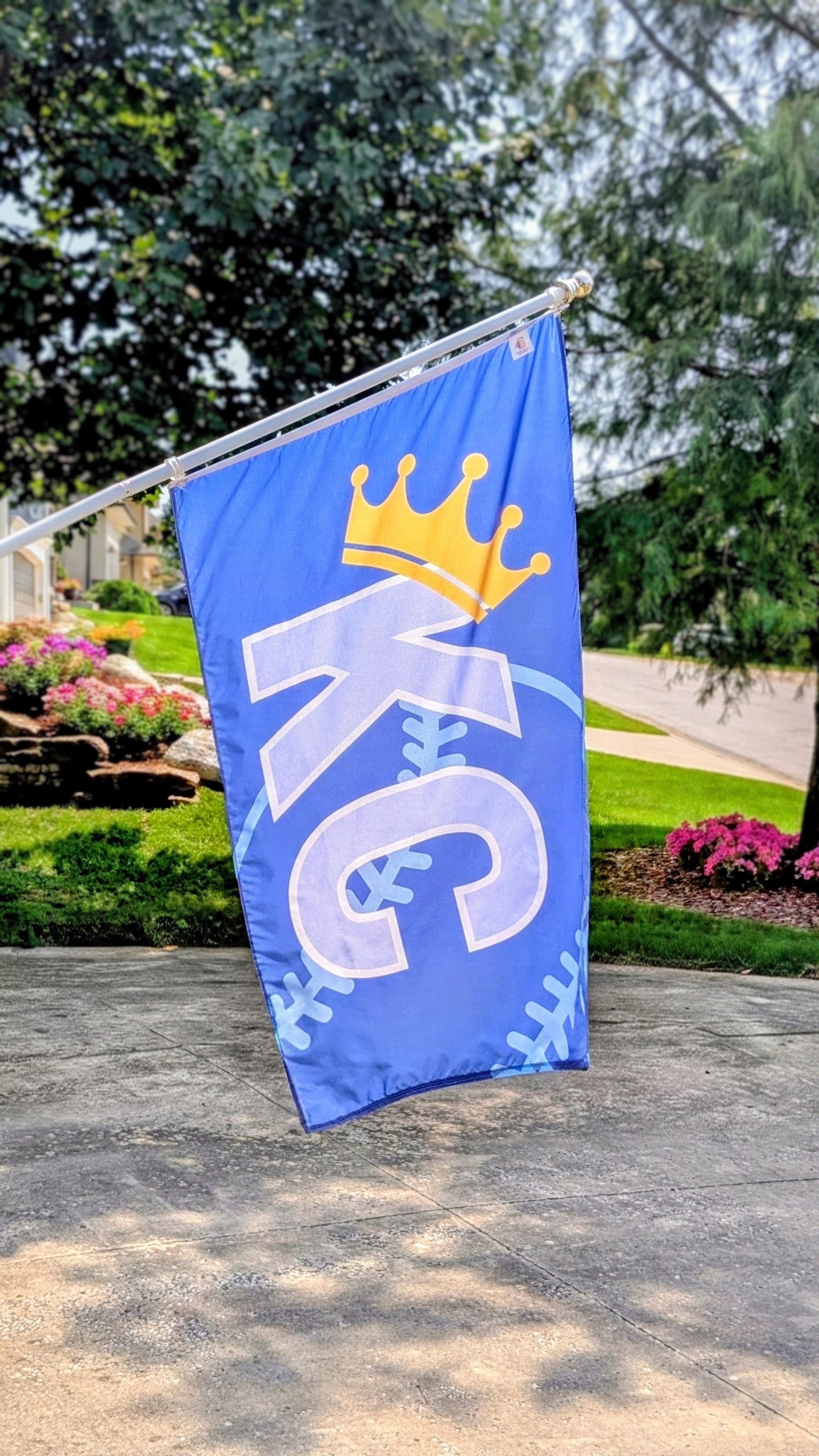 KC Crown Baseball Flag — Premium Nylon KC Flag